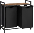 SZAFKA ORGANIZER BL2 - CZARNY Z RUSTYKALNYM BLATEM