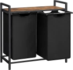 SZAFKA ORGANIZER BL2 - CZARNY Z RUSTYKALNYM BLATEM