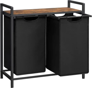 SZAFKA ORGANIZER BL2 - CZARNY Z RUSTYKALNYM BLATEM
