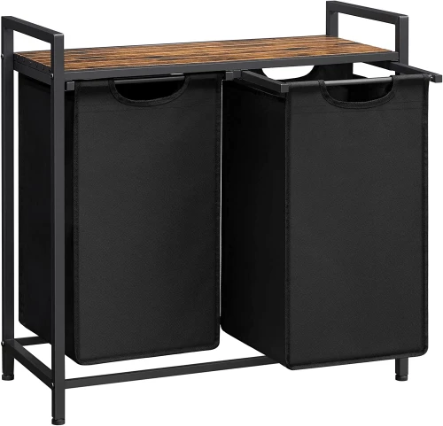 SZAFKA ORGANIZER BL2 - CZARNY Z RUSTYKALNYM BLATEM