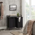 SZAFKA ORGANIZER BL2 - CZARNY Z RUSTYKALNYM BLATEM
