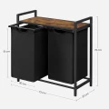 SZAFKA ORGANIZER BL2 - CZARNY Z RUSTYKALNYM BLATEM