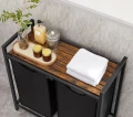 SZAFKA ORGANIZER BL2 - CZARNY Z RUSTYKALNYM BLATEM