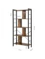 REGAŁ INDUSTRIALNY LOFT - 5 RUSTYKALNYCH PÓŁEK – 154 x 74 x 30