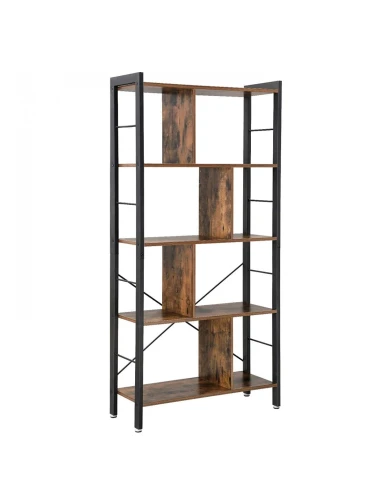 REGAŁ INDUSTRIALNY LOFT - 5 RUSTYKALNYCH PÓŁEK – 154 x 74 x 30