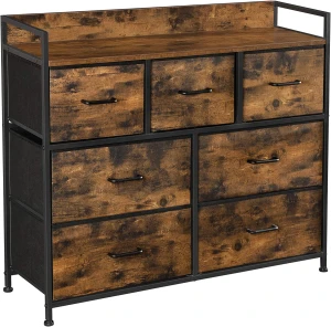 Komoda industrialna rustykalna vintage z 7 szufladami – 98 x 28,5 x 85 cm