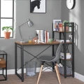 Biurko 120cm z Półkami, Stolik Pod Komputer - Styl Przemysłowy Vintage
