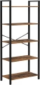 REGAŁ LOFTOWY Z 5 PÓŁKAMI – RUSTYKALNY BRĄZ I STAL - 153 x 66 x 30
