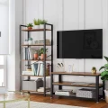 REGAŁ LOFTOWY Z 5 PÓŁKAMI – RUSTYKALNY BRĄZ I STAL - 153 x 66 x 30