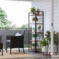 REGAŁ LOFTOWY Z 5 PÓŁKAMI – RUSTYKALNY BRĄZ I STAL - 153 x 66 x 30
