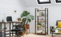 REGAŁ LOFTOWY Z 5 PÓŁKAMI – RUSTYKALNY BRĄZ I STAL - 153 x 66 x 30