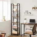 REGAŁ LOFTOWY Z 6 PÓŁKAMI – RUSTYKALNY BRĄZ I STAL - 187 x 40 x 30