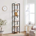 REGAŁ LOFTOWY Z 6 PÓŁKAMI – RUSTYKALNY BRĄZ I STAL - 187 x 40 x 30