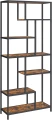 Regał Geometryczny, 6 Półek, 30x80x180cm, Brązowo-Czarny – Styl i Funkcjonalność