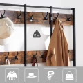Duży Stojak na Ubrania w Stylu Industrialnym z Wieszakiem i Ławką na Buty