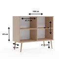 Komoda BOHO na drewnianych nogach - Drzwiczki z cichym domykiem - Róż naturalny