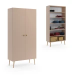 Szafa BOHO na drewnianych nogach - 5 półek - Macchiato