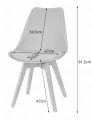 KRZESŁO MARK - BIAŁO-CZARNE - NOGI CZARNE - 4 SZT
