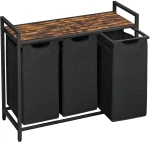 SZAFKA ORGANIZER BL3 - CZARNY Z RUSTYKALNYM BLATEM