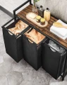 SZAFKA ORGANIZER BL3 - CZARNY Z RUSTYKALNYM BLATEM