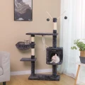 DRAPAK, DRZEWKO DLA KOTA - DOMEK I HAMAK - CIEMNY SZARY - WYSOKOŚĆ 134 CM - STABILNY