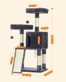 DRAPAK, DRZEWKO DLA KOTA - 2 LEGOWISKA I DOMEK - CIEMNOSZARY - WYSOKOŚĆ 115 CM - STABILNY
