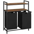 SZAFKA ORGANIZER BL2X - CZARNY Z RUSTYKALNYMI BLATAMI