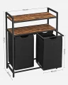 SZAFKA ORGANIZER BL2X - CZARNY Z RUSTYKALNYMI BLATAMI