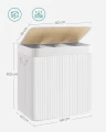 BAMBUSOWY KOSZ NA PRANIE / POJEMNIK NA ZABAWKI - 3 x 50L - BIAŁY