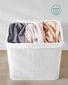 BAMBUSOWY KOSZ NA PRANIE / POJEMNIK NA ZABAWKI - 3 x 50L - BIAŁY