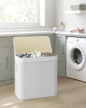 BAMBUSOWY KOSZ NA PRANIE / POJEMNIK NA ZABAWKI - 3 x 50L - BIAŁY