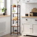 REGAŁ LOFTOWY Z 5 PÓŁKAMI – RUSTYKALNY BRĄZ I STAL - 154 x 40 x 30