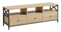 SZAFKA RTV SONOMA - 3 SZUFLADY, STALOWA RAMA - 147 x 40 x 50