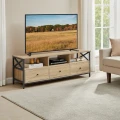 SZAFKA RTV SONOMA - 3 SZUFLADY, STALOWA RAMA - 147 x 40 x 50