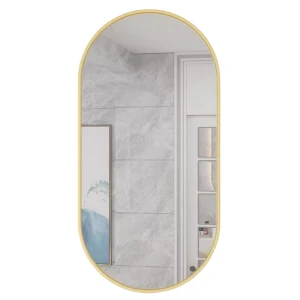 Lustro owalne 80x40cm złota rama