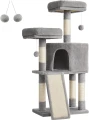 DRAPAK, DRZEWKO DLA KOTA - 2 LEGOWISKA I DOMEK - JASNOSZARY - WYSOKOŚĆ 115 CM - STABILNY