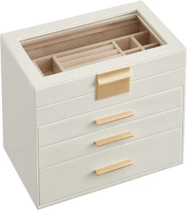 KASETKA NA BIŻUTERIĘ - BIAŁA - 25 x 21 x 15