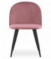 Krzesło BELLO - aksamit ciemny róż / nogi czarne x 4