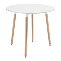 Zestaw stół okrągły KAMI 80cm + 4 krzesła MARK białe