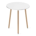 Stół KAMI Okrągły 60cm - biały / naturalne nogi