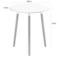 Stół KAMI Okrągły 60cm - biały / naturalne nogi