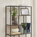 REGAŁ INDUSTRIALNY Z 6 PÓŁKAMI - DĄB SONOMA I CZARNA RAMA - 180 x 80 x 30