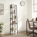  REGAŁ LOFTOWY Z 5 PÓŁKAMI – DĄB SONOMA I CZARNA STAL - 170 x 33,8 x 30