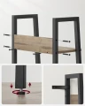  REGAŁ LOFTOWY Z 5 PÓŁKAMI – DĄB SONOMA I CZARNA STAL - 170 x 33,8 x 30