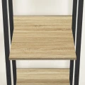  REGAŁ LOFTOWY Z 5 PÓŁKAMI – DĄB SONOMA I CZARNA STAL - 170 x 33,8 x 30