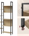 REGAŁ LOFTOWY Z 14 PÓŁKAMI – DĄB SONOMA I CZARNA STAL – 166 x 158 x 24