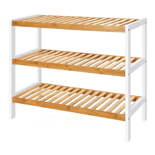 SZAFKA NA BUTY - DREWNO I BIEL - STYL SKANDYNAWSKI - 70 X 55 X 26