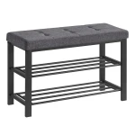 SZAFKA NA BUTY Z CIEMNOSZARYM SIEDZISKIEM - W STYLU LOFT - 49 x 81 x 31