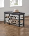 SZAFKA NA BUTY Z CIEMNOSZARYM SIEDZISKIEM - W STYLU LOFT - 49 x 81 x 31