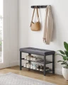 SZAFKA NA BUTY Z CIEMNOSZARYM SIEDZISKIEM - W STYLU LOFT - 49 x 81 x 31
